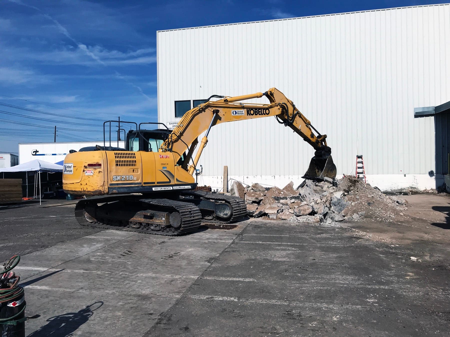 Loading dock demolished back to subgrade during a scheduled shutdown